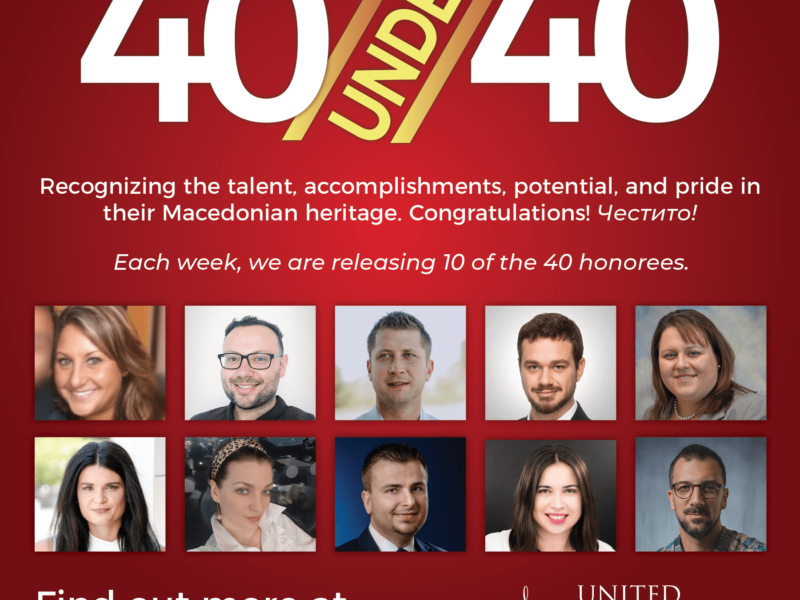 Diana Jakimoski Named One of the United Macedonian Diaspora’s 40 Under 40